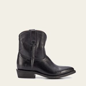 Frye Billy Short Western Leather Bootie Boots Cowgirl Cowboy Black Pallio